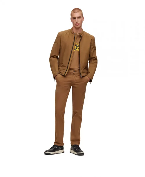 Pantalon Sport Chino Slim Satin Beige Moyen – Image 3
