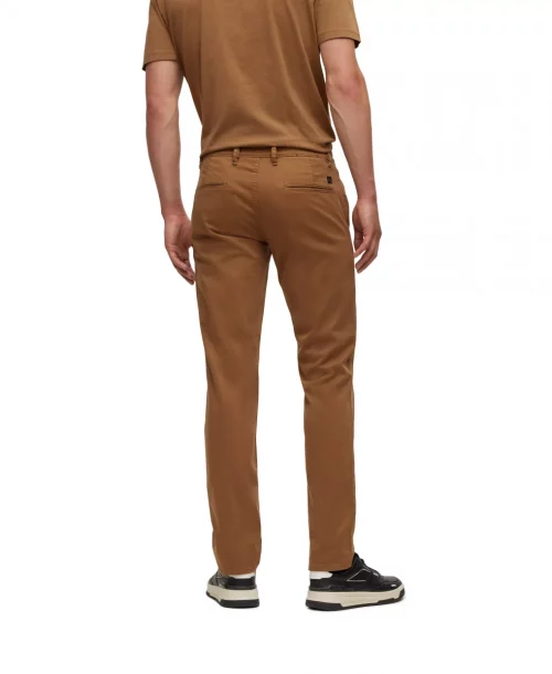 Pantalon Sport Chino Slim Satin Beige Moyen – Image 4
