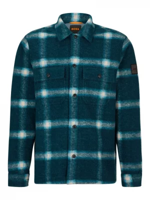 Chemise Manches Longues Sport Surchemise Carreau Bleu Moyen