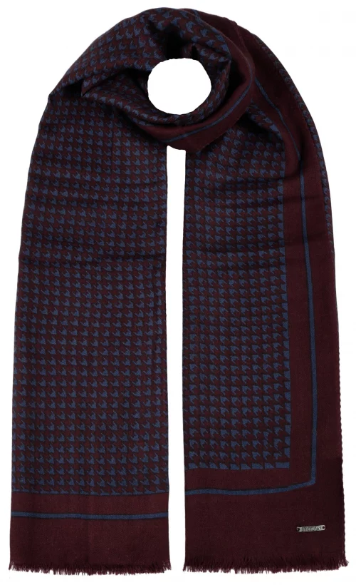 Accessoire Echarpe Pied Coq Rouge Fonce