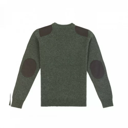 Pull Col Rond Laine Epaules Ton Sur Ton Kaki Fonce – Image 3