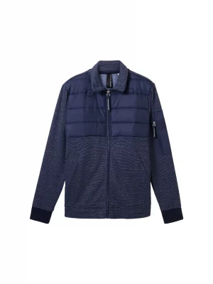 Gilet Manches Longues Bi-matiere Bleu Fonce