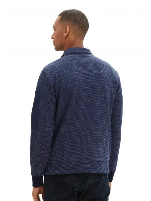 Gilet Manches Longues Bi-matiere Bleu Fonce – Image 4