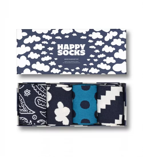 Accessoire Chaussettes Quatuor Nuages Bleu Fonce