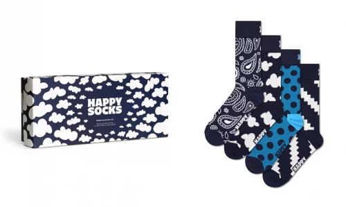 Accessoire Chaussettes Quatuor Nuages Bleu Fonce – Image 2