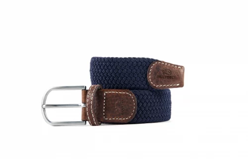 Accessoire Ceinture Tressee Unie Bleu Fonce