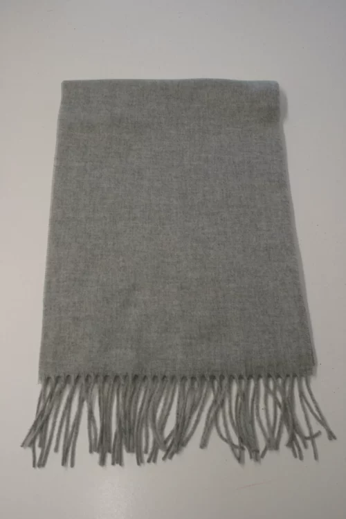 Accessoire Echarpe Tisse Unie Cashmink Gris Clair – Image 2