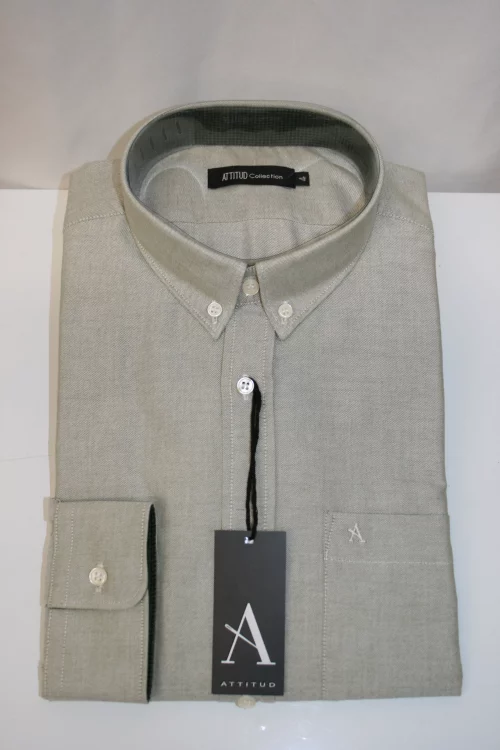 Chemise Manches Longues Sport Oxford Uni Modern Oppo Pb Vert Clair