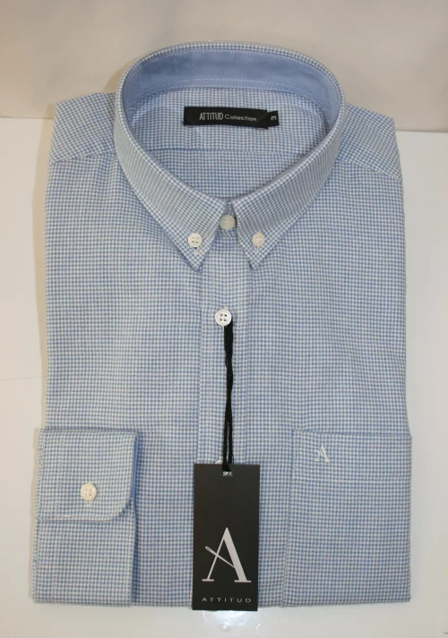 Chemise Manches Longues Sport Pied Puce Modern Oppo Pb Bleu Clair