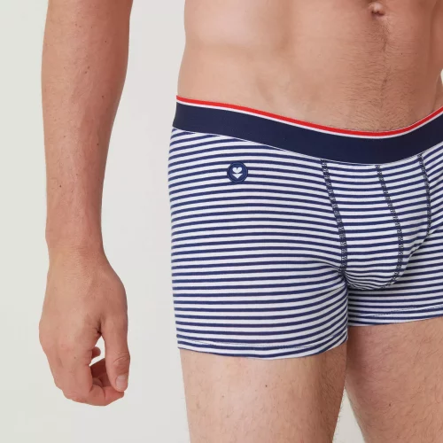 Accessoire Shorty Rayure Bicolore Bleu Moyen – Image 3