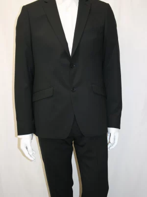 Costume 2 Pieces Toile Unie Actu Zen Noir Fonce