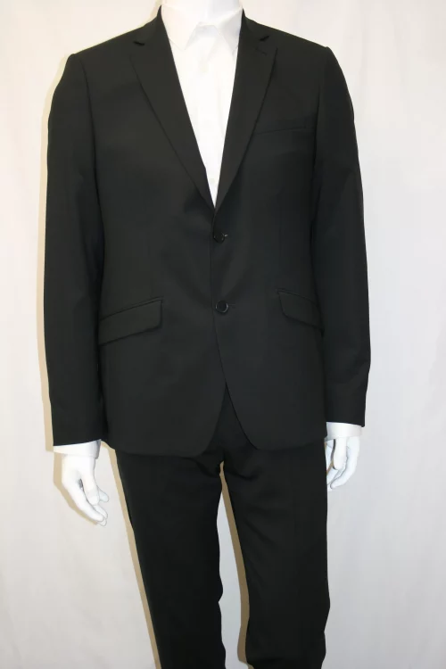 Costume 2 Pieces Toile Unie Actu Zen Noir Fonce