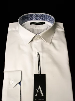 Chemise Manches Longues Ville Unie Avec Oppo Modern Oppo Blanc