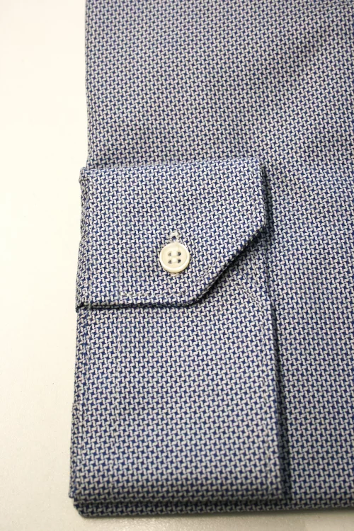 Chemise Manches Longues Ville Faux Uni Modern Bleu Clair – Image 2