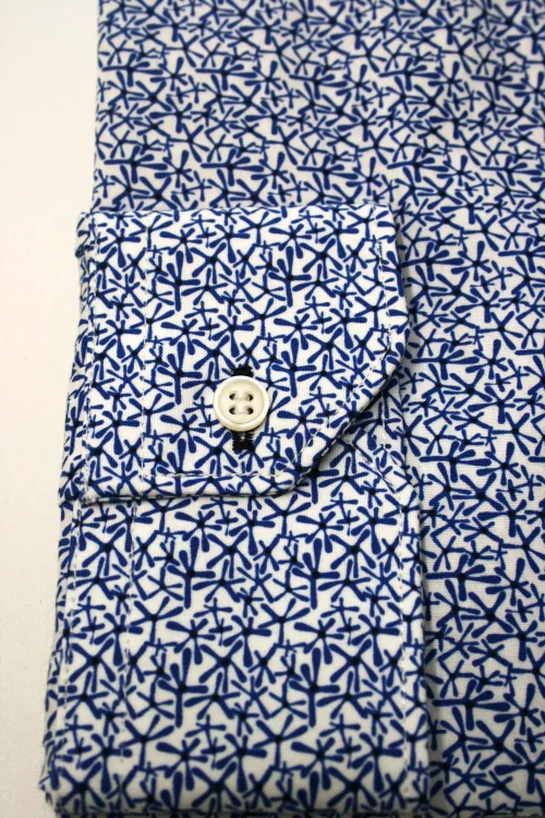Chemise Manches Longues Ville Imprime Pistil Modern Bleu Moyen – Image 2