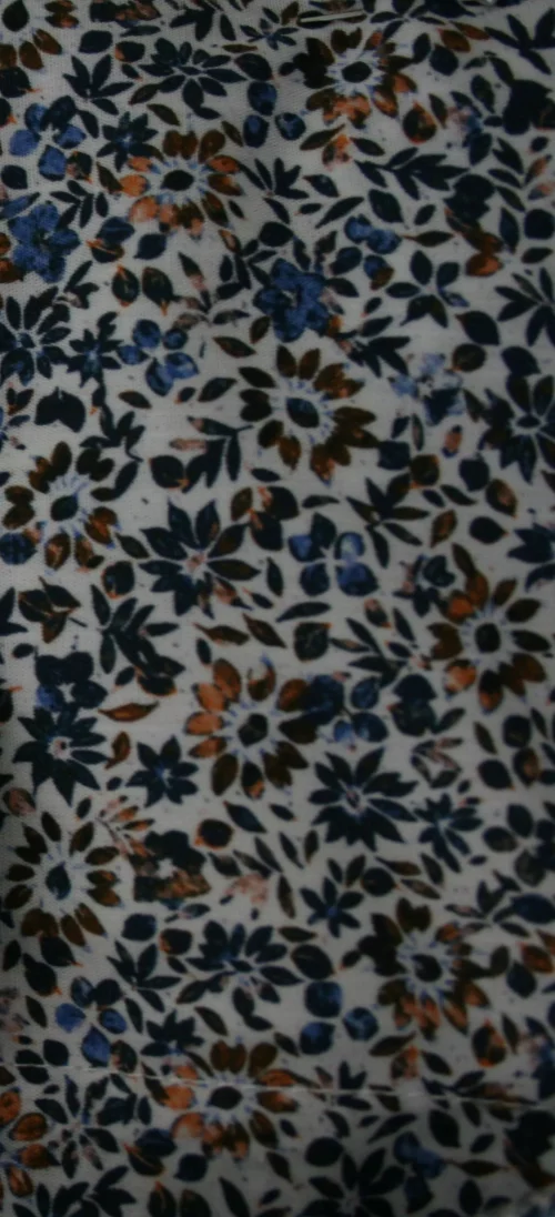 Chemise Manches Longues Ville Imprime Fleurs Modern Bleu Fonce – Image 2