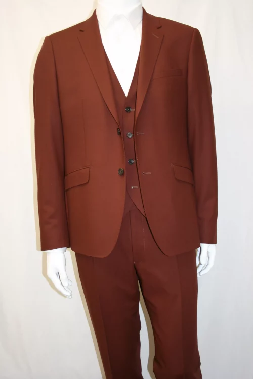 Costume 3 Pieces Toile Rouille Las Bang Casino Rouge Moyen