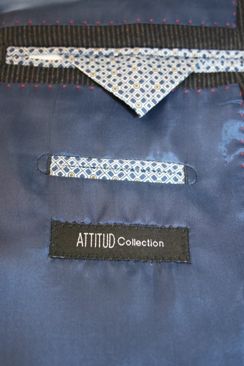 Veste Ville Fine Rayure Actu Bleu Fonce – Image 2