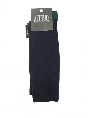 Accessoire Chaussettes Duo Pois + Uni Vert Moyen