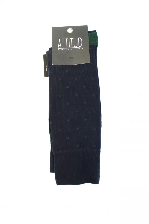 Accessoire Chaussettes Duo Pois + Uni Vert Moyen