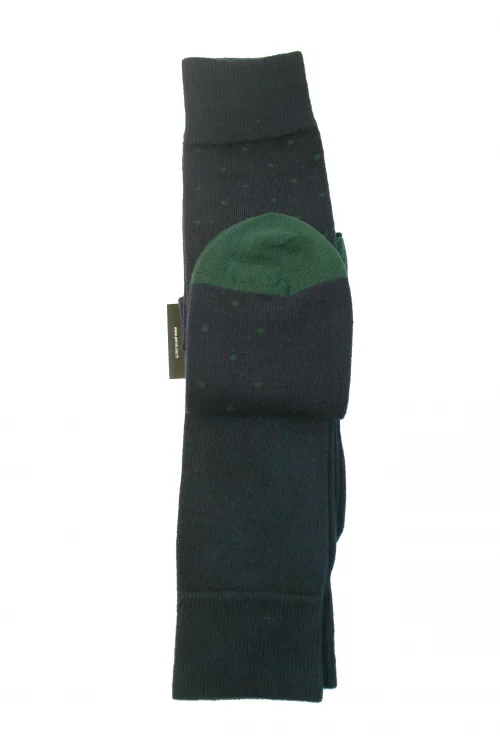 Accessoire Chaussettes Duo Pois + Uni Vert Moyen – Image 2