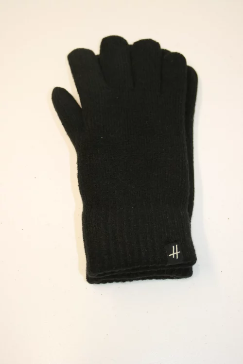 Accessoire Gants Laine Double Noir Fonce – Image 2