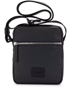 Accessoire Sac Cuir Porter Travers Noir Fonce
