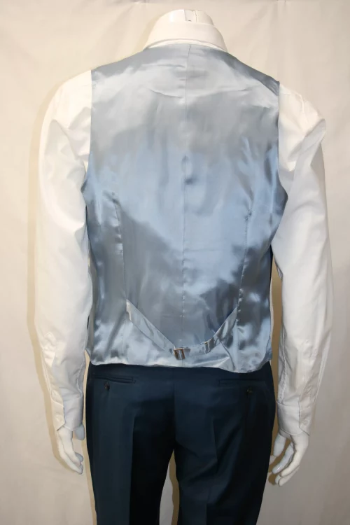 Costume 3 Pieces Serge Unie Ardoise Las Bang Casino Bleu Moyen – Image 5