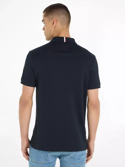 Polo Manches Courtes Monogramme Th Bleu Fonce – Image 2