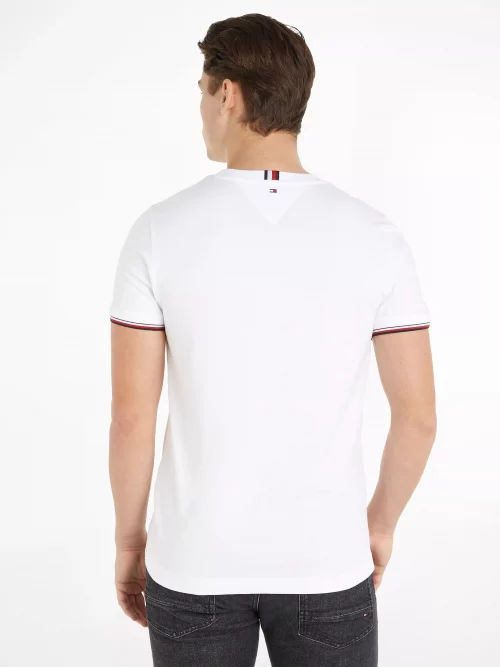 T-shirt Manches Courtes Print Poitrine Blanc – Image 2