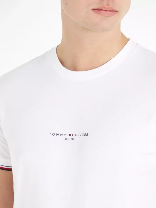 T-shirt Manches Courtes Print Poitrine Blanc – Image 3