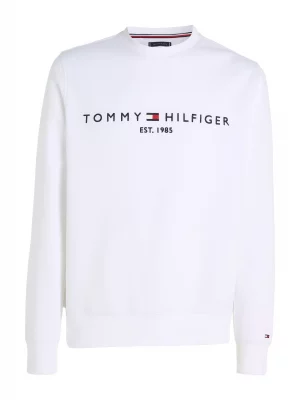 Pull Sweat  Molleton Col Rond Blanc