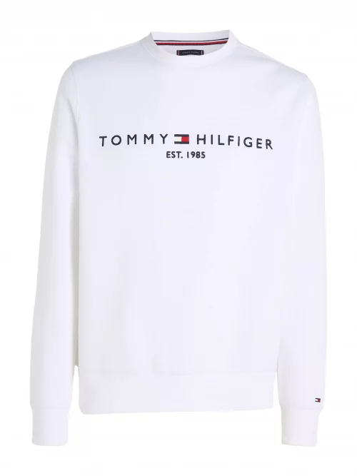 Pull Sweat  Molleton Col Rond Blanc