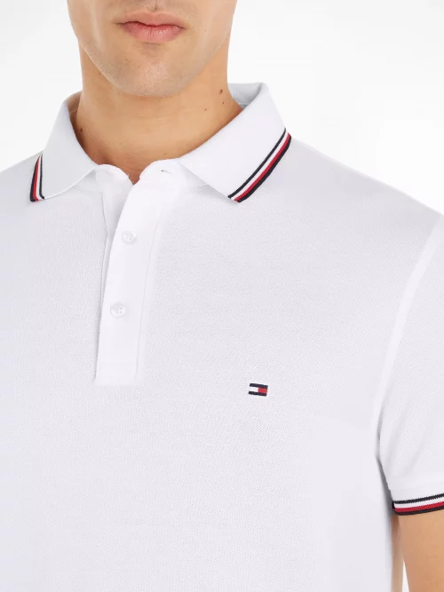 Polo Manches Courtes Rayure Col Blanc – Image 3