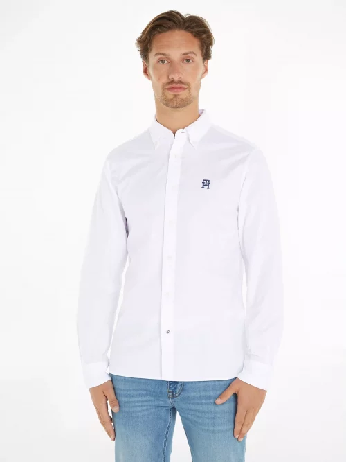 Chemise Manches Longues Sport Monogramme Th Blanc – Image 4