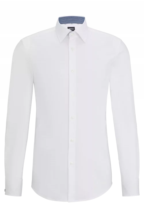 Chemise Manches Longues Ville Pop Unie Oppo Blanc
