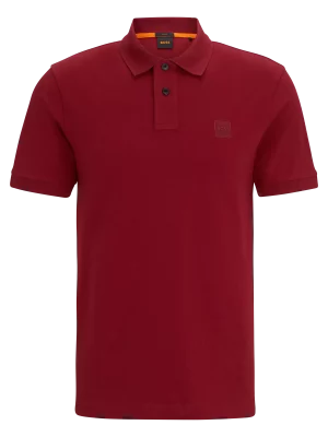 Polo Manches Courtes Pique Uni Rouge Moyen