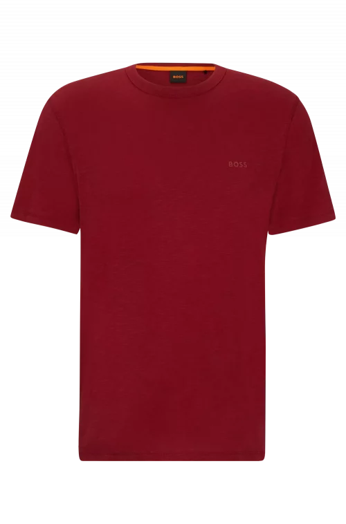 T-shirt Manches Courtes Flamme Uni Rouge Moyen