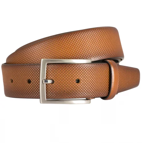 Accessoire Ceinture Cuir Frappe Beige Moyen
