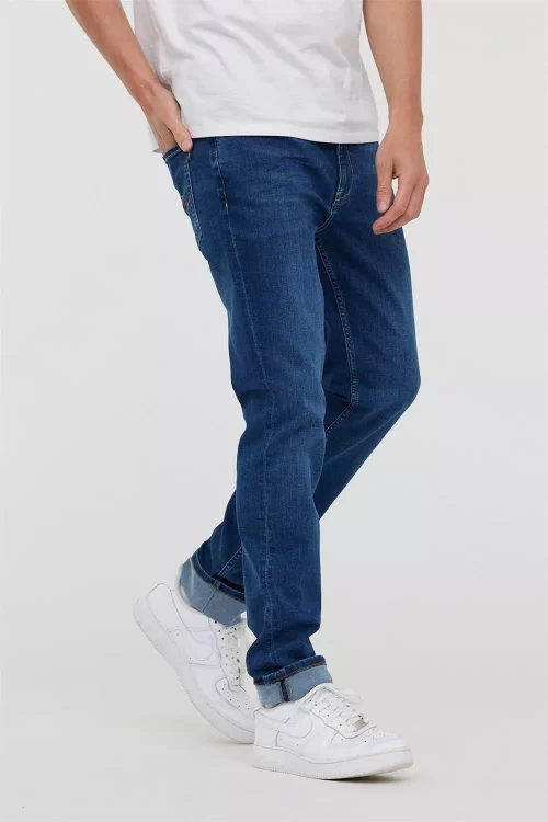 Jean Denim Stone Delave Bleu Moyen – Image 3