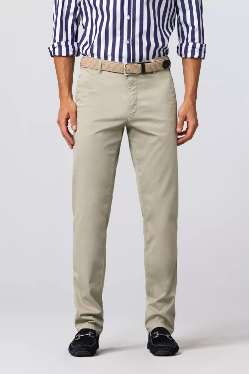 Pantalon Sport Imprime Diagonal Beige Clair