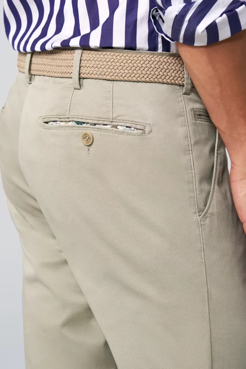 Pantalon Sport Imprime Diagonal Beige Clair – Image 3