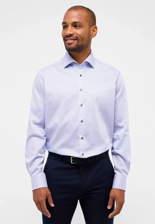 Chemise Manches Longues Ville Imprime Geometrique Bleu Clair – Image 2