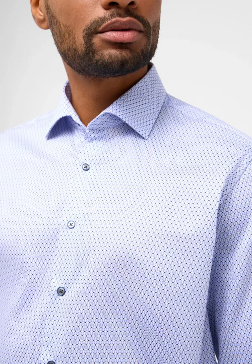 Chemise Manches Longues Ville Imprime Geometrique Bleu Clair – Image 3
