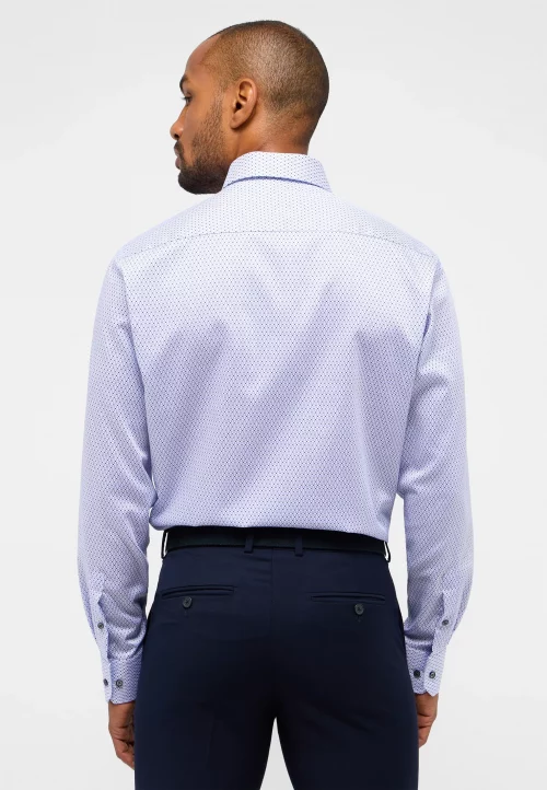 Chemise Manches Longues Ville Imprime Geometrique Bleu Clair – Image 4