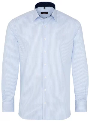 Chemise Manches Longues Ville Fine Rayure Bleu Clair