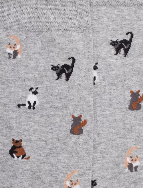 Accessoire Chaussettes Fantaisie Chat Gris Clair – Image 2