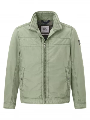 Grosse Piece Blouson Coton Droit Vert Moyen