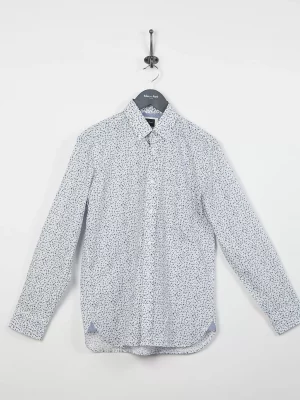 Chemise Manches Longues Sport Imprime Fleurs Bleu Bleu Clair