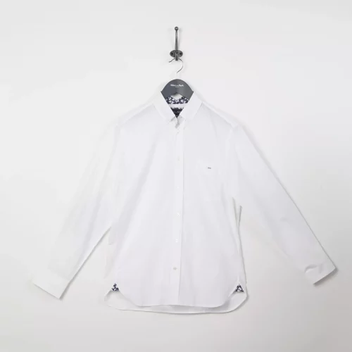 Chemise Manches Longues Sport Uni Coudieres Blanc